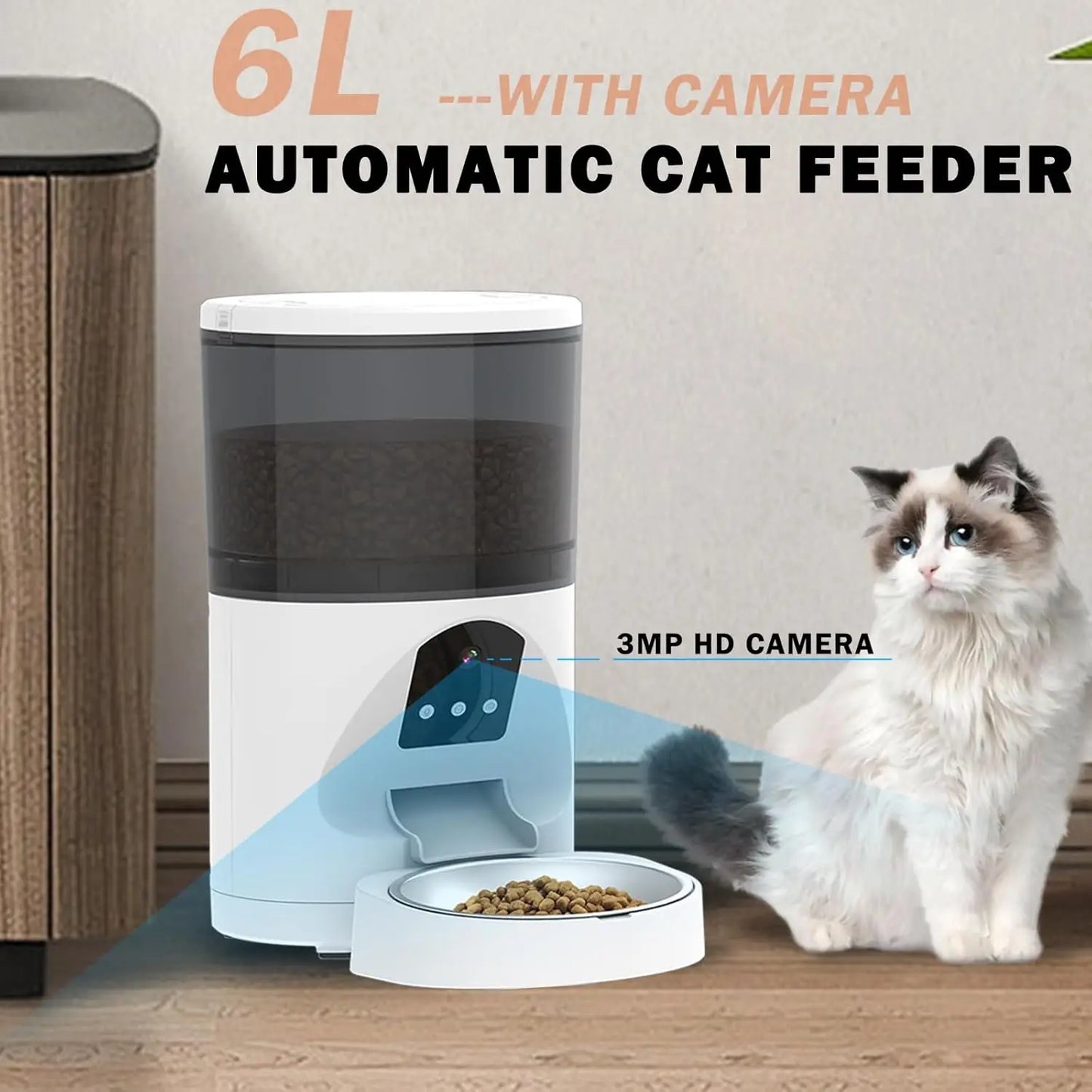 4L Smart Automatic Pet Feeder Voice Calling APP Control Charge