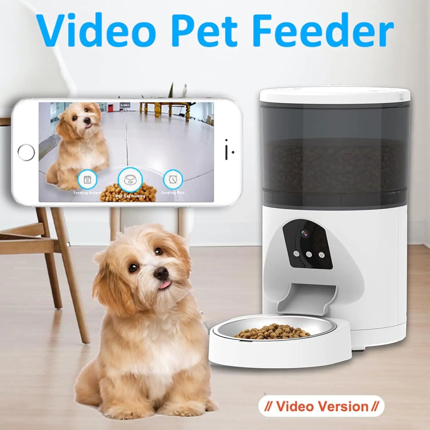 4L Smart Automatic Pet Feeder Voice Calling APP Control Charge
