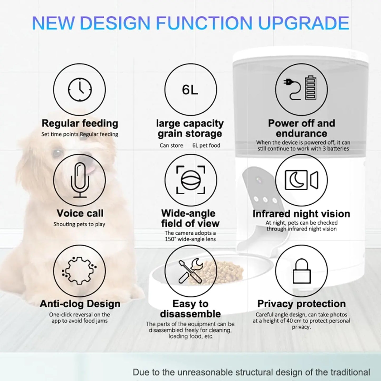 4L Smart Automatic Pet Feeder Voice Calling APP Control Charge