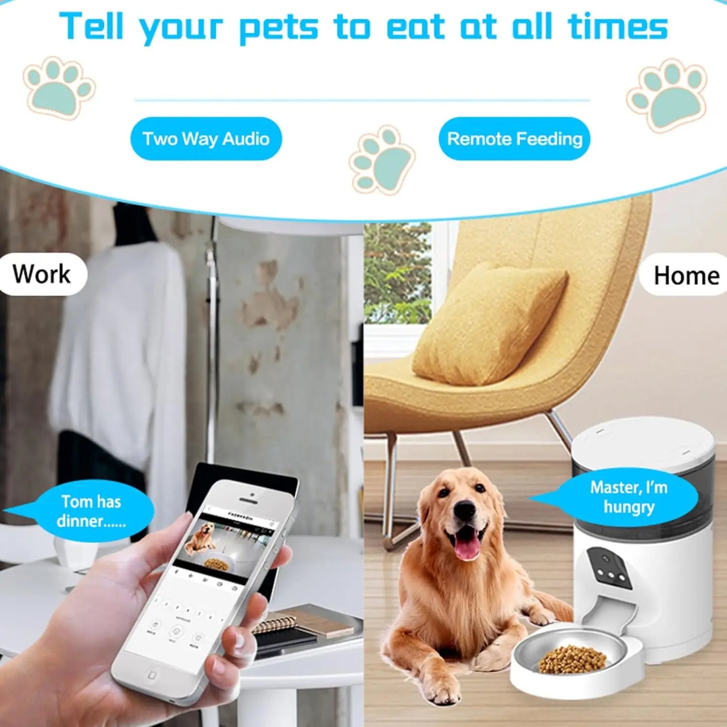 4L Smart Automatic Pet Feeder Voice Calling APP Control Charge