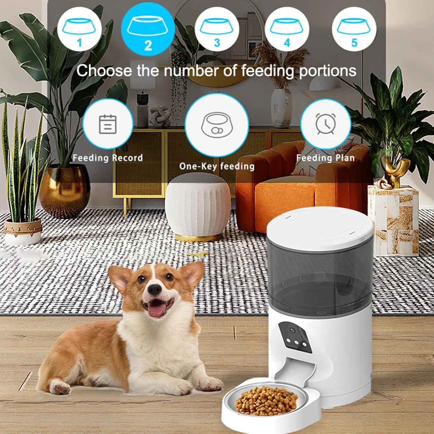 4L Smart Automatic Pet Feeder Voice Calling APP Control Charge